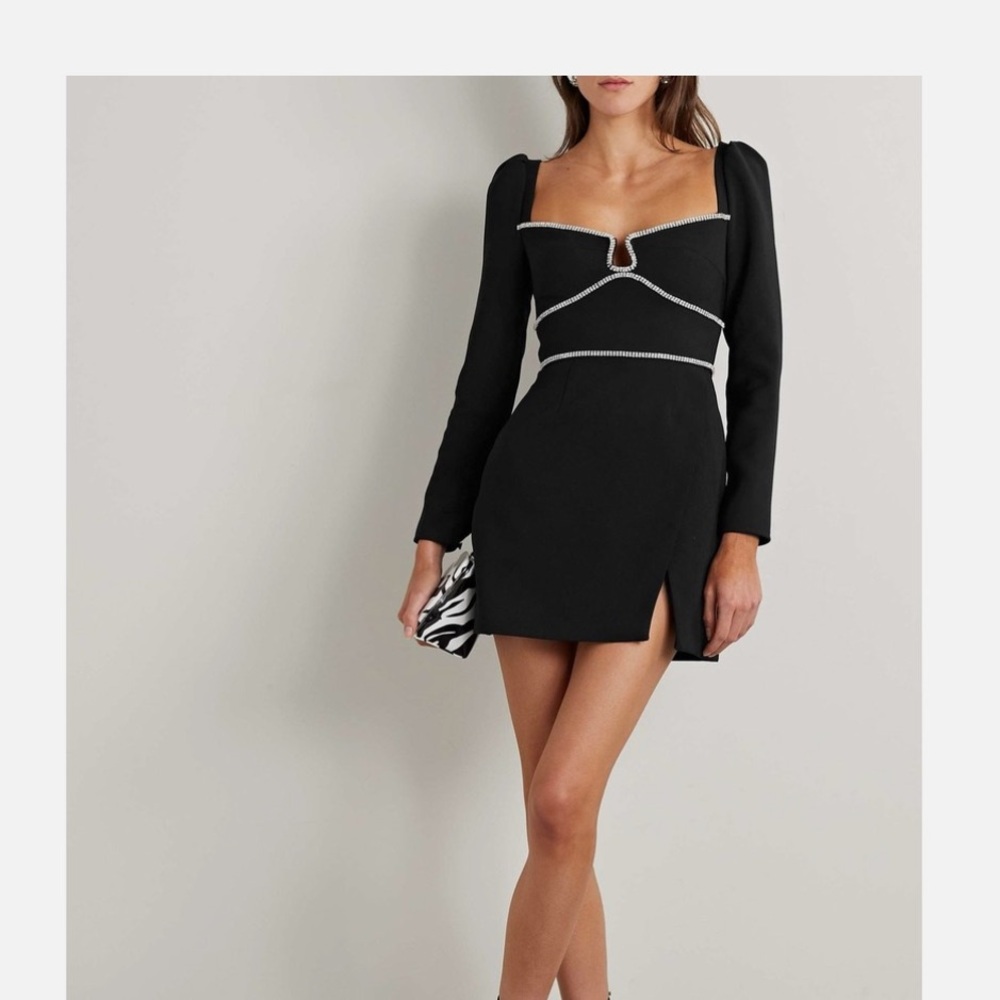 Self-Portrait Black Embellished Mini Dress
